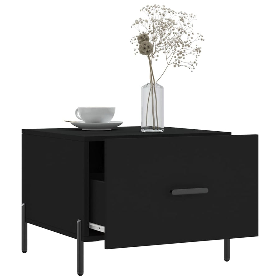 Salontafel 50X50X40 Cm Bewerkt Hout 1 Zwart