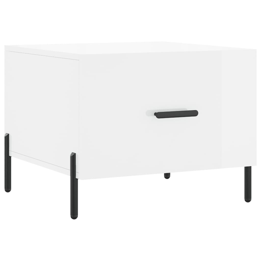 Salontafel 50X50X40 Cm Bewerkt Hout 1 Hoogglans wit