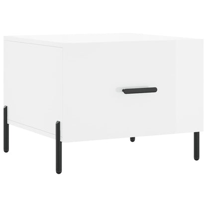 Salontafel 50X50X40 Cm Bewerkt Hout 1 Hoogglans wit