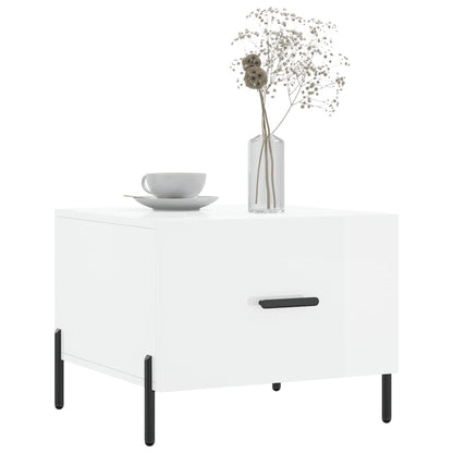 Salontafel 50X50X40 Cm Bewerkt Hout 1 Hoogglans wit