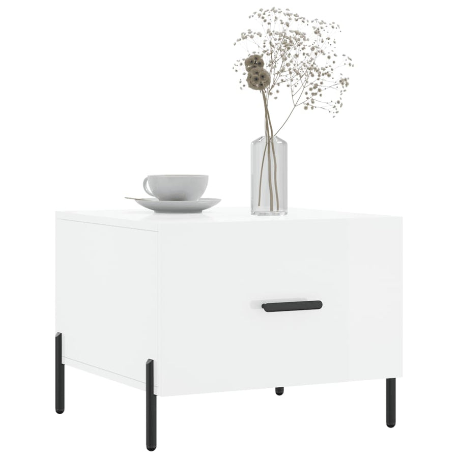 Salontafel 50X50X40 Cm Bewerkt Hout 1 Hoogglans wit