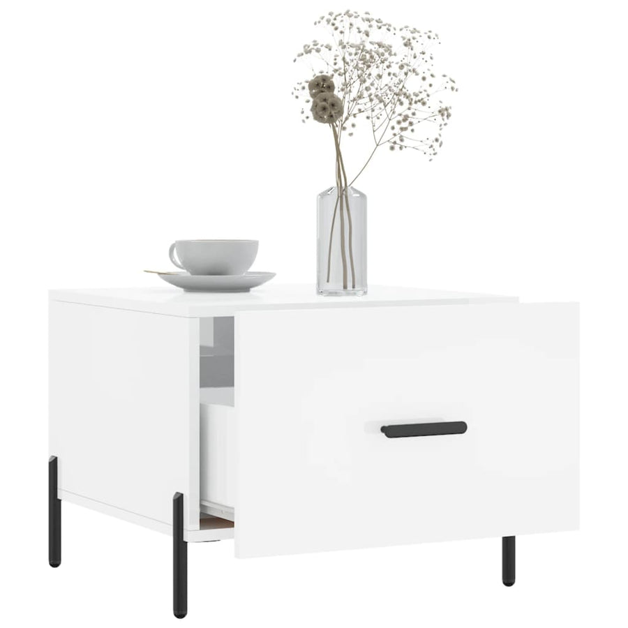 Salontafel 50X50X40 Cm Bewerkt Hout 1 Hoogglans wit