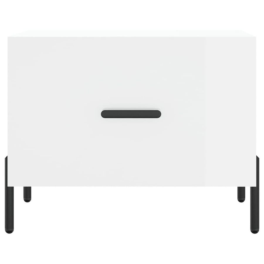 Salontafel 50X50X40 Cm Bewerkt Hout 1 Hoogglans wit