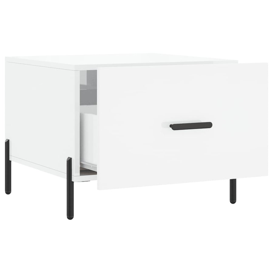 Salontafel 50X50X40 Cm Bewerkt Hout 1 Hoogglans wit