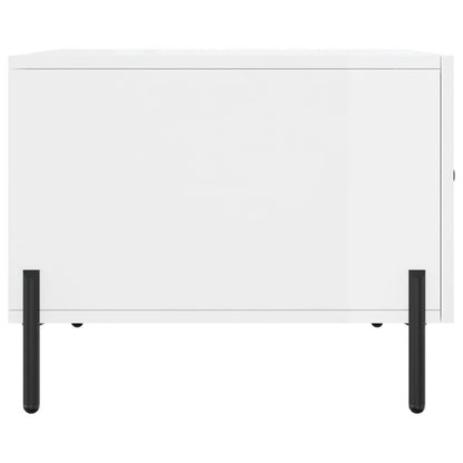 Salontafel 50X50X40 Cm Bewerkt Hout 1 Hoogglans wit
