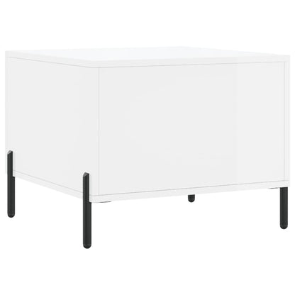 Salontafel 50X50X40 Cm Bewerkt Hout 1 Hoogglans wit