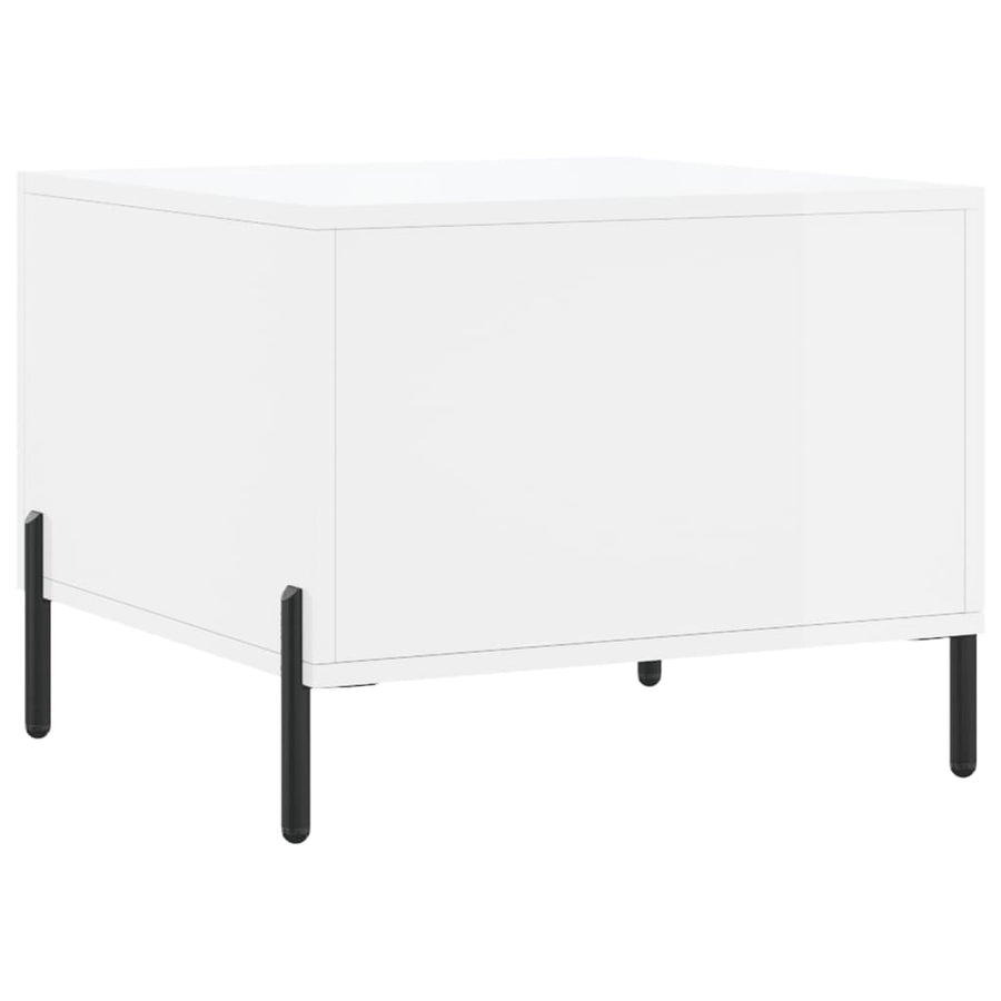 Salontafel 50X50X40 Cm Bewerkt Hout 1 Hoogglans wit