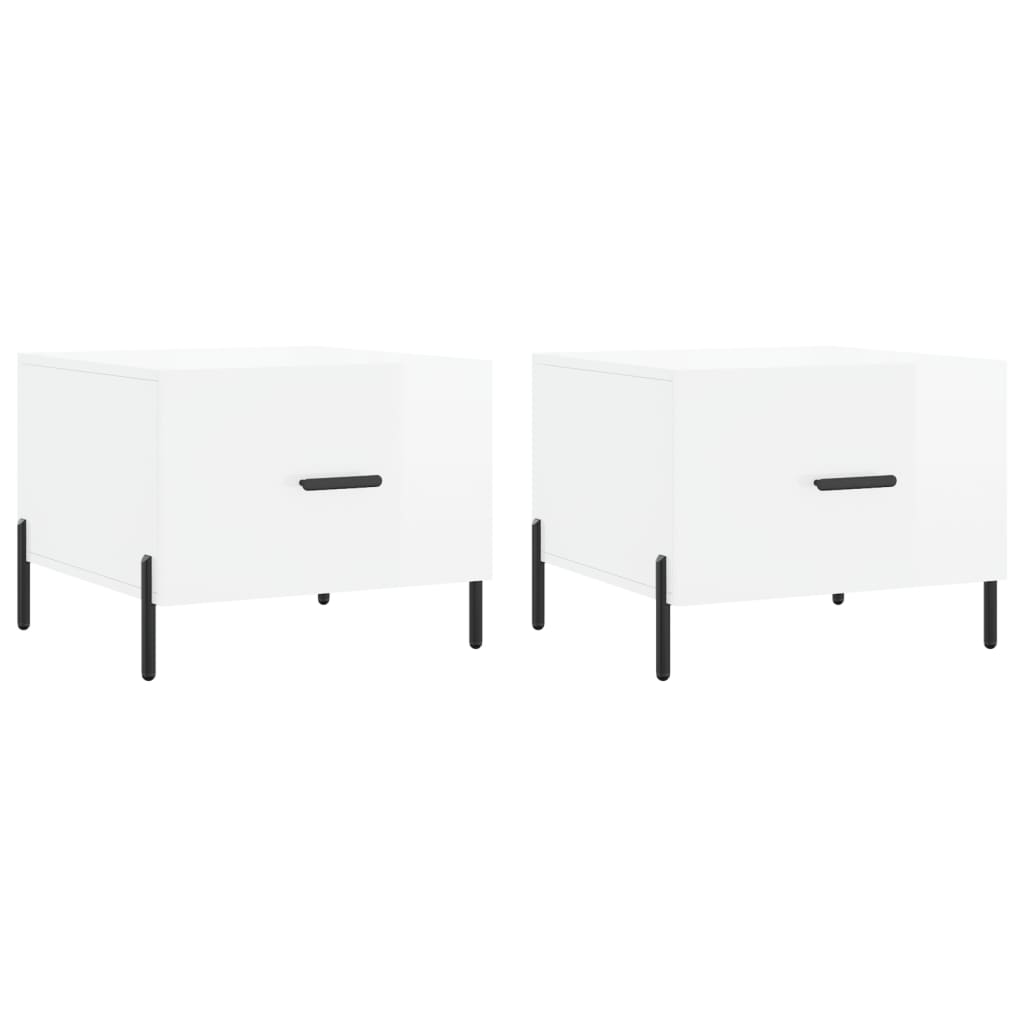 Salontafels 50X50X40 Cm Bewerkt Hout 2 Hoogglans wit