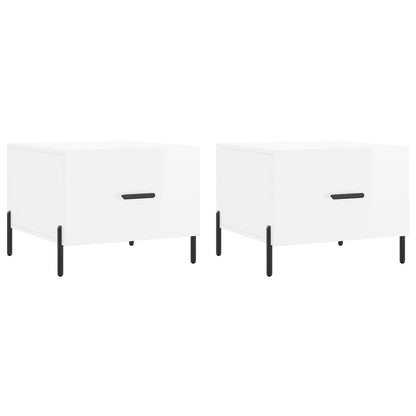 Salontafels 50X50X40 Cm Bewerkt Hout 2 Hoogglans wit