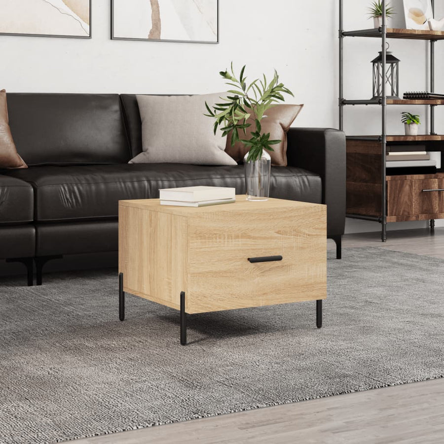 Salontafel 50X50X35 Cm Bewerkt Hout Kleurig 1 Sonoma eiken