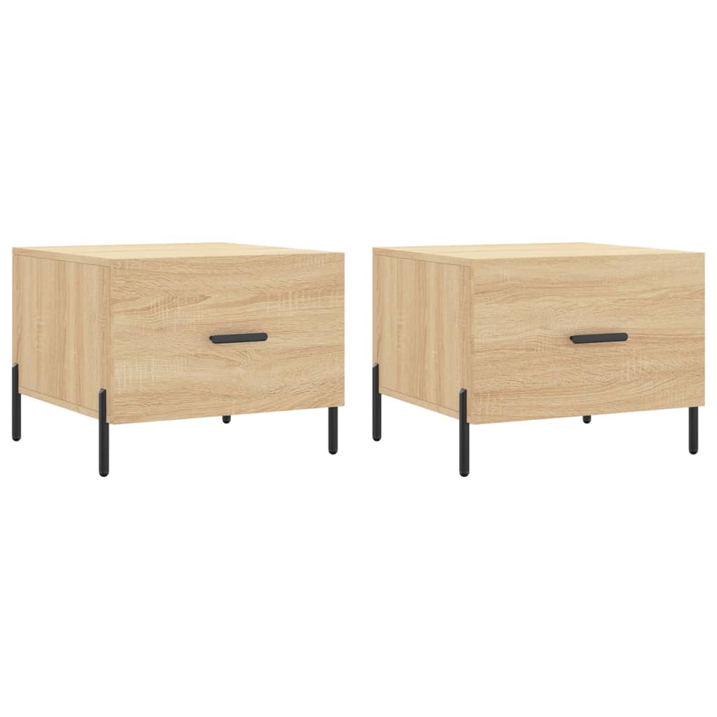 Salontafels 50X50X40 Cm Bewerkt Hout Kleurig 2 Sonoma eiken