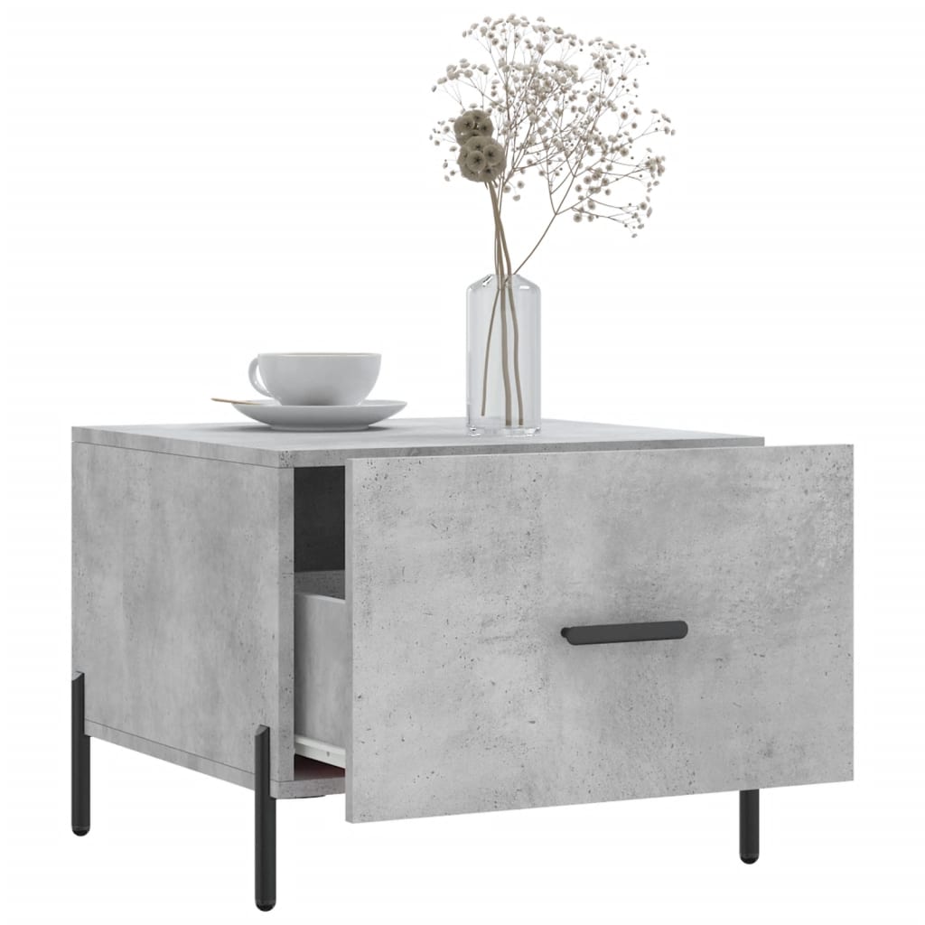 Salontafel 50X50X40 Cm Bewerkt Hout 1 Betongrijs