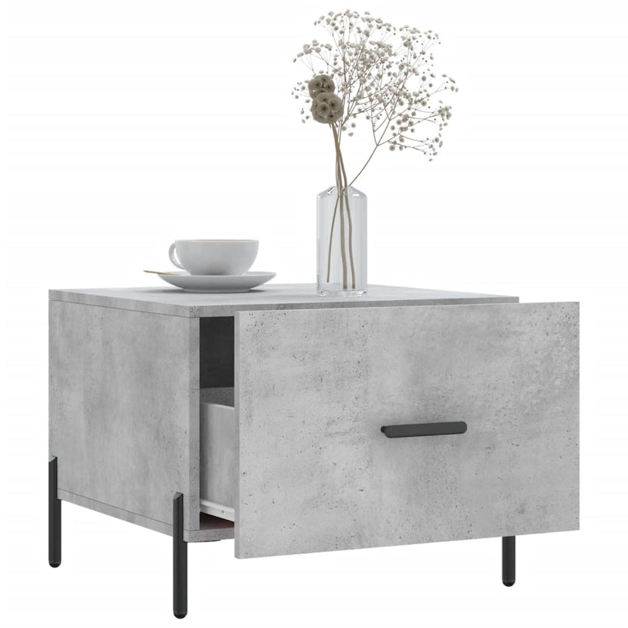 Salontafel 50X50X40 Cm Bewerkt Hout 1 Betongrijs