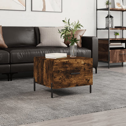 Salontafel 50X50X40 Cm Bewerkt Hout Kleurig 1 Gerookt eiken
