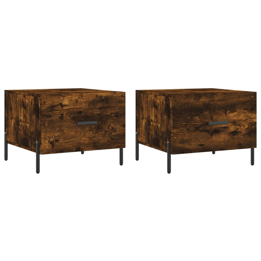 Salontafels 50X50X40 Cm Bewerkt Hout Kleurig 2 Gerookt eiken