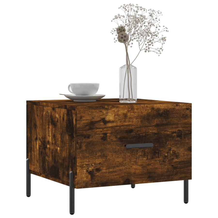 Salontafels 50X50X40 Cm Bewerkt Hout Kleurig 2 Gerookt eiken