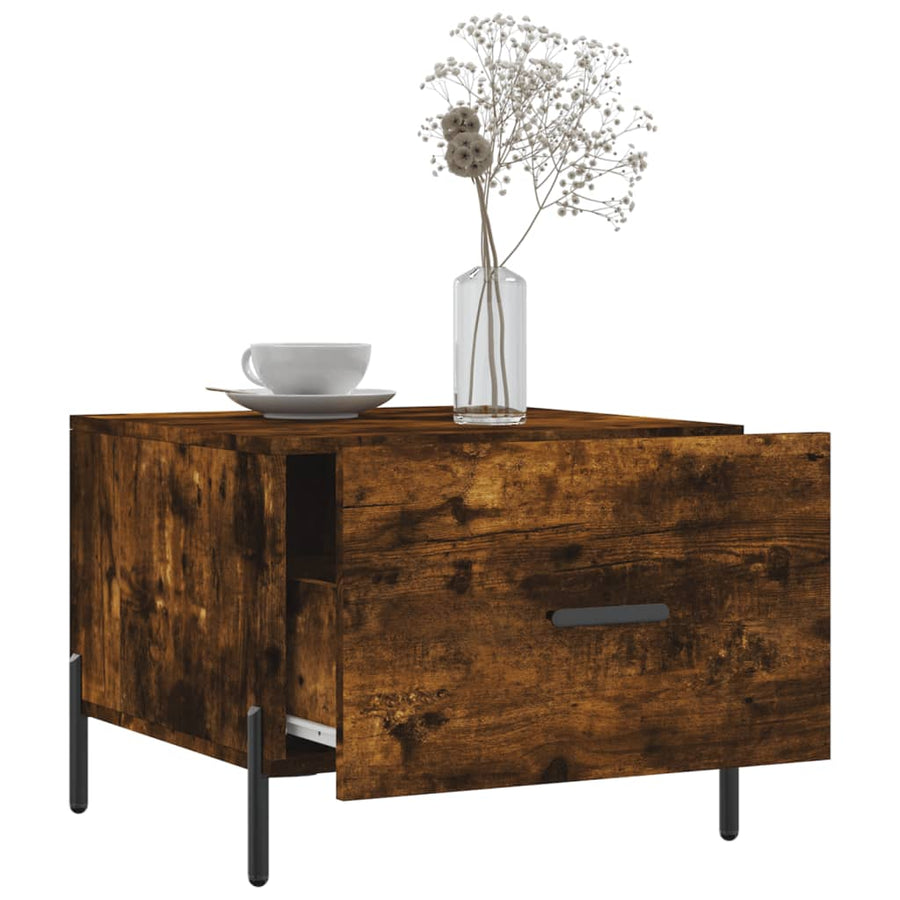 Salontafels 50X50X40 Cm Bewerkt Hout Kleurig 2 Gerookt eiken