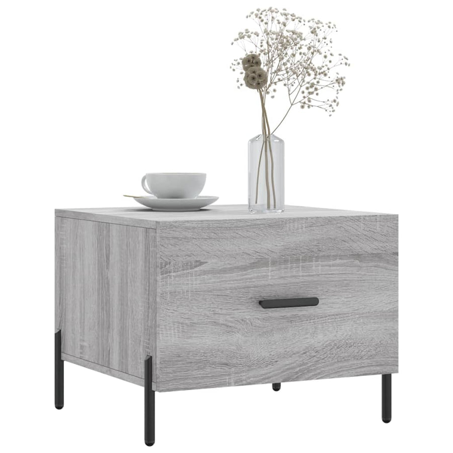 Salontafel 50X50X40 Cm Bewerkt Hout Eiken 1 Grijs sonoma