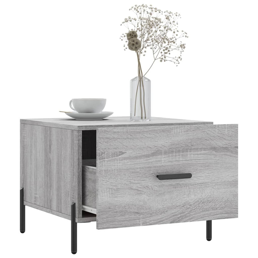 Salontafel 50X50X40 Cm Bewerkt Hout Eiken 1 Grijs sonoma