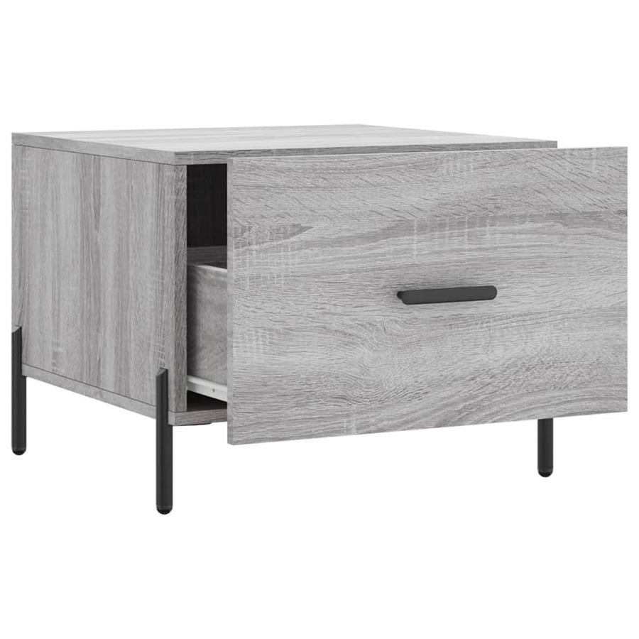 Salontafel 50X50X40 Cm Bewerkt Hout Eiken 1 Grijs sonoma