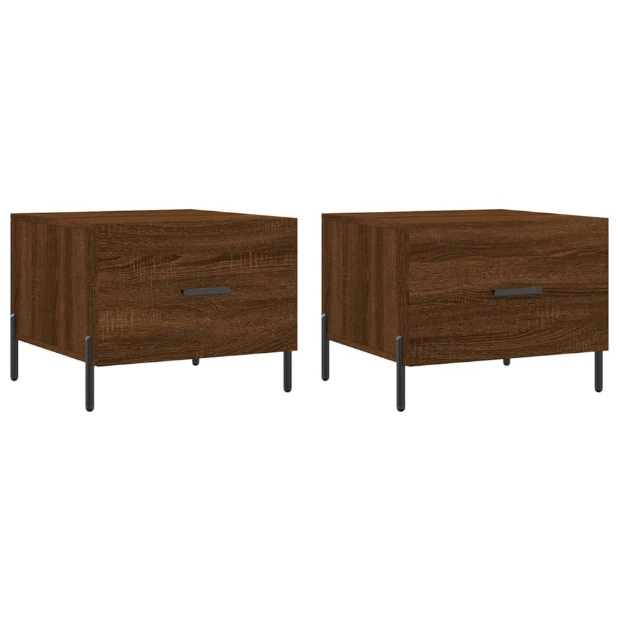 Salontafels 50X50X40 Cm Bewerkt Hout 2 bruin eikenkleur