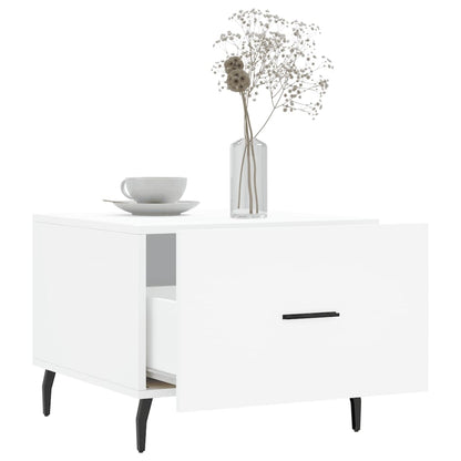 Salontafel 50X50X40 Cm Bewerkt Hout 1 Wit