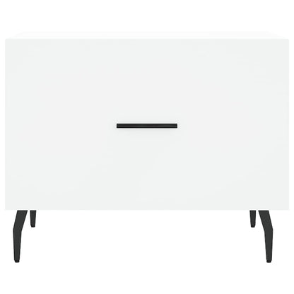 Salontafel 50X50X40 Cm Bewerkt Hout 1 Wit