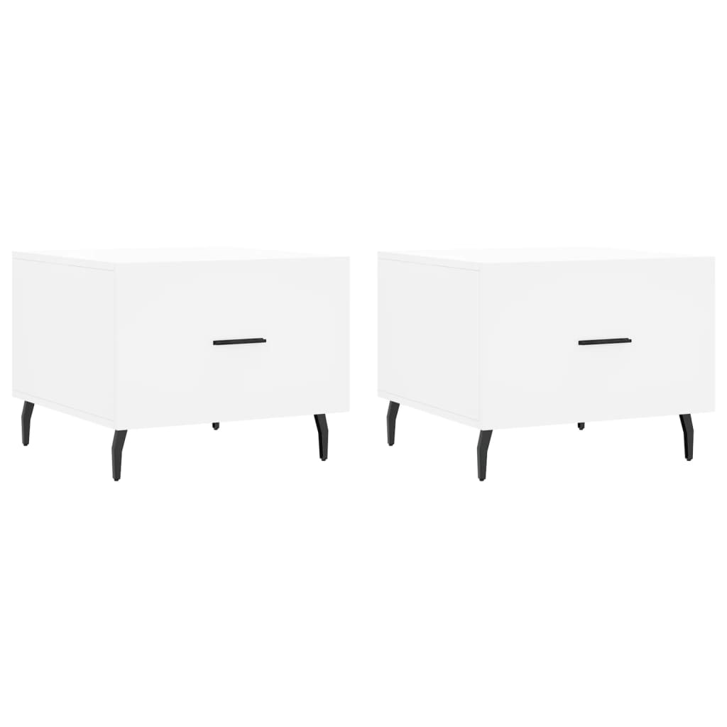 Salontafels 50X50X40 Cm Bewerkt Hout 2 Wit