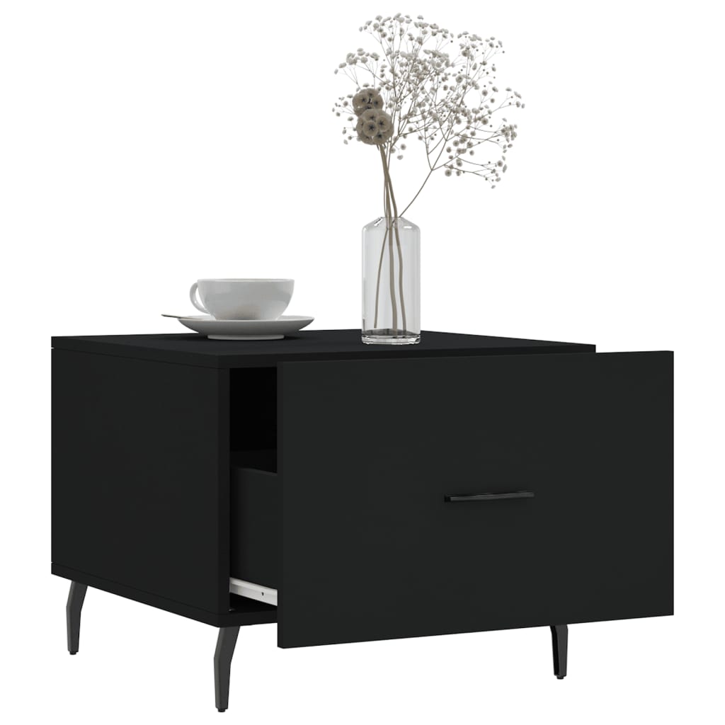 Salontafel 50X50X40 Cm Bewerkt Hout 1 Zwart