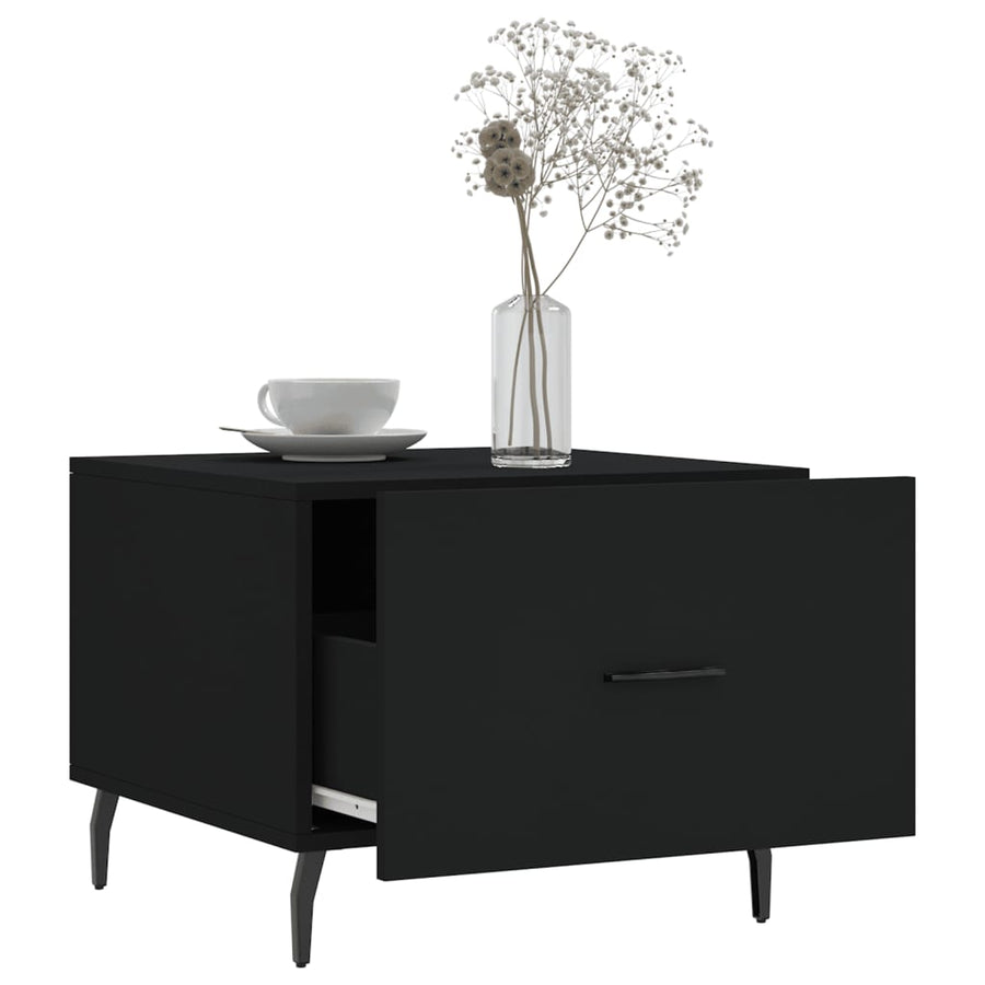 Salontafel 50X50X40 Cm Bewerkt Hout 1 Zwart