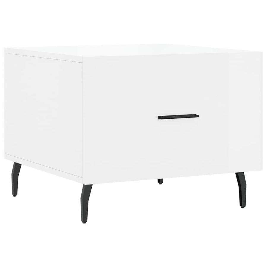 Salontafel 50X50X40 Cm Bewerkt Hout 1 Hoogglans wit