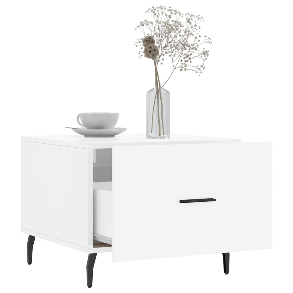 Salontafel 50X50X40 Cm Bewerkt Hout 1 Hoogglans wit