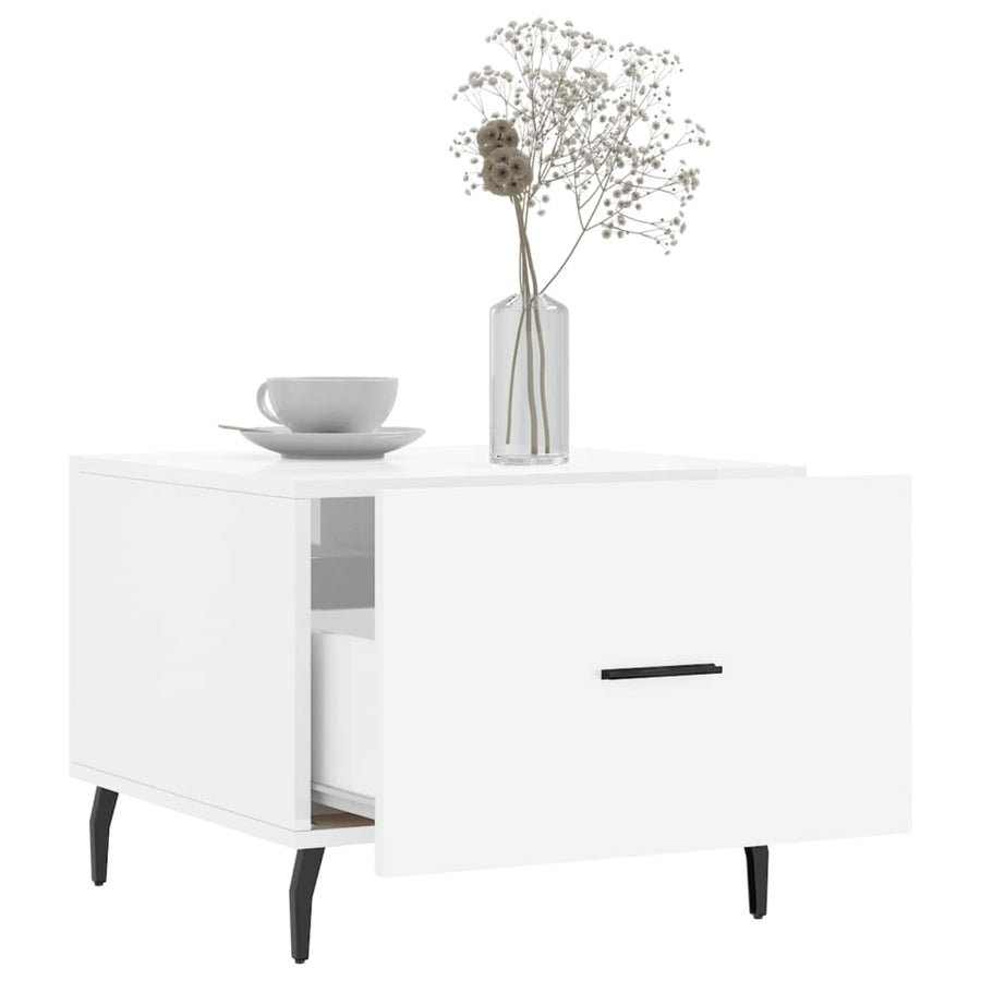 Salontafel 50X50X40 Cm Bewerkt Hout 1 Hoogglans wit
