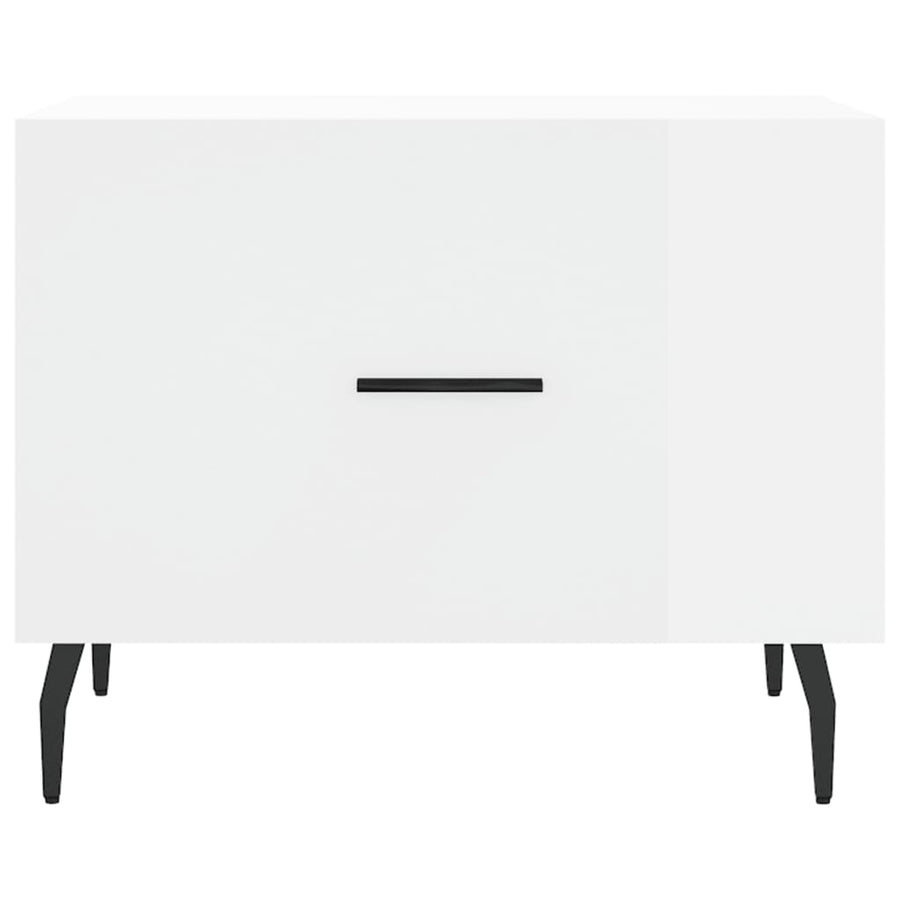 Salontafel 50X50X40 Cm Bewerkt Hout 1 Hoogglans wit
