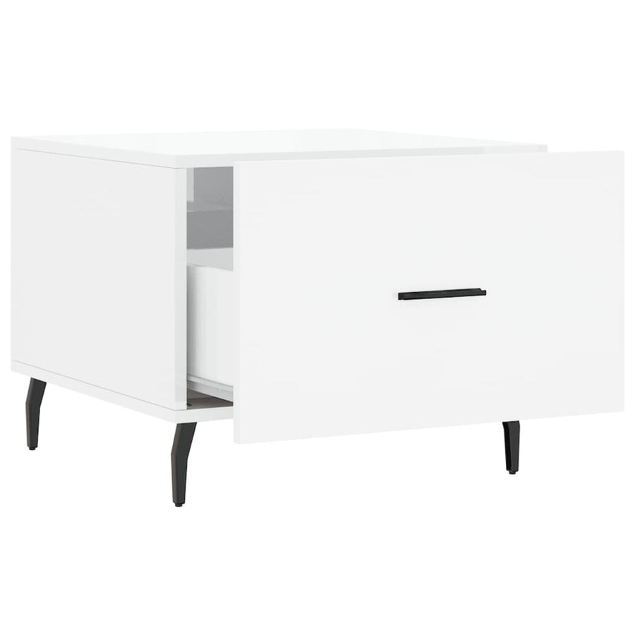 Salontafel 50X50X40 Cm Bewerkt Hout 1 Hoogglans wit