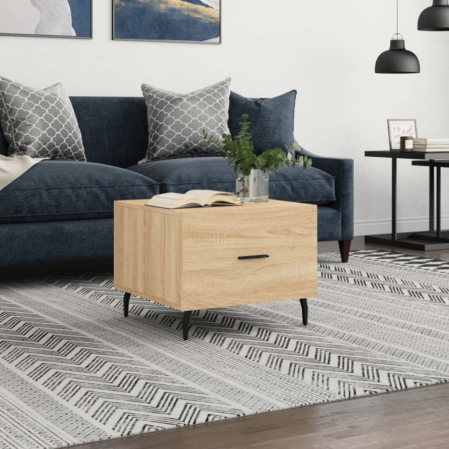Salontafel 50X50X35 Cm Bewerkt Hout Kleurig 1 Sonoma eiken