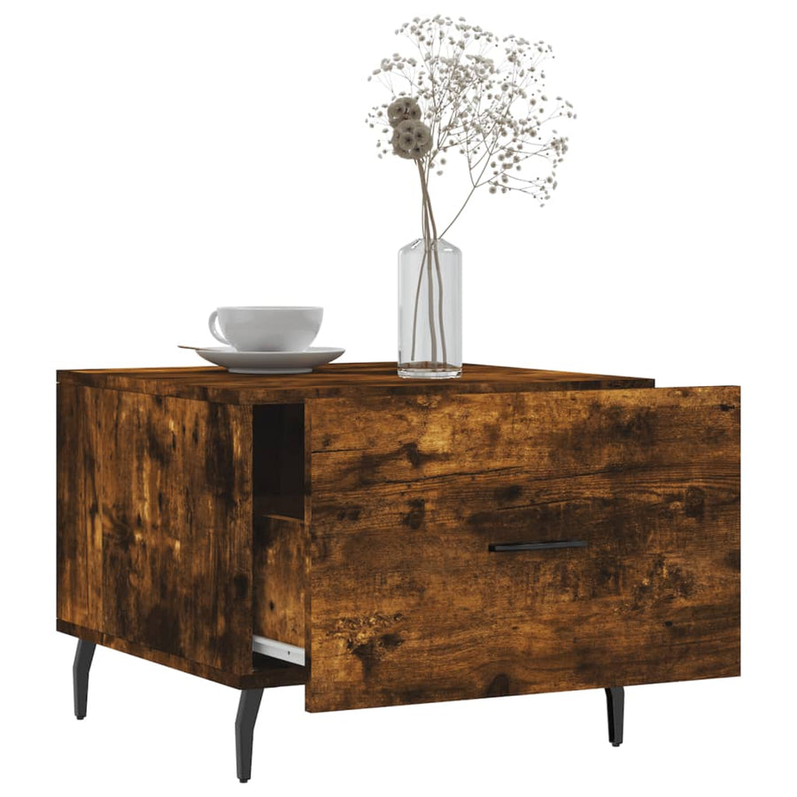 Salontafels 50X50X40 Cm Bewerkt Hout Kleurig 2 Gerookt eiken