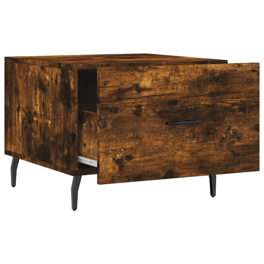 Salontafels 50X50X40 Cm Bewerkt Hout Kleurig 2 Gerookt eiken