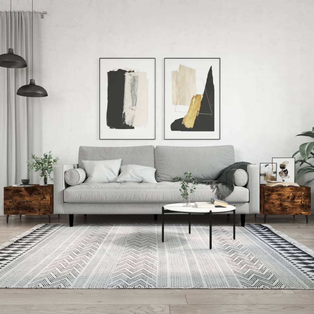 Salontafels 50X50X40 Cm Bewerkt Hout Kleurig 2 Gerookt eiken