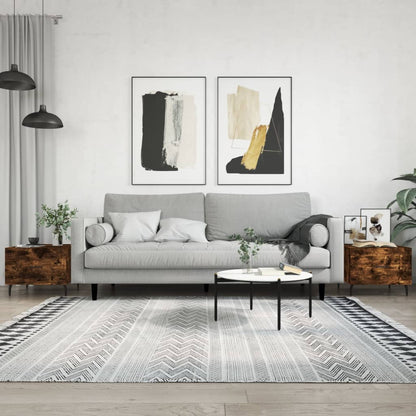 Salontafels 50X50X40 Cm Bewerkt Hout Kleurig 2 Gerookt eiken