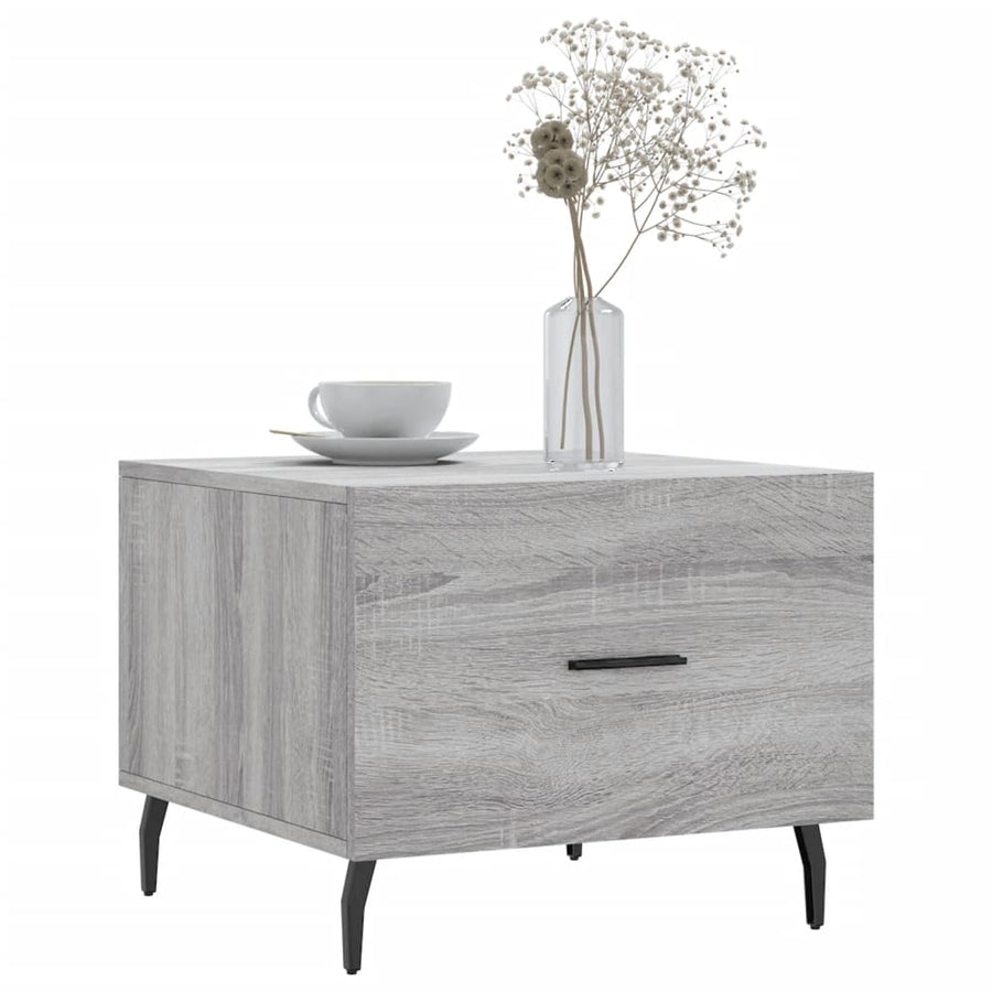 Salontafel 50X50X40 Cm Bewerkt Hout Eiken 1 Grijs sonoma
