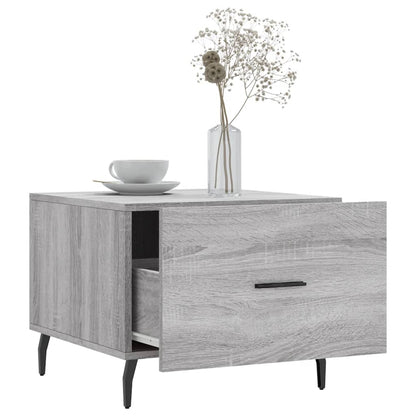 Salontafel 50X50X40 Cm Bewerkt Hout Eiken 1 Grijs sonoma