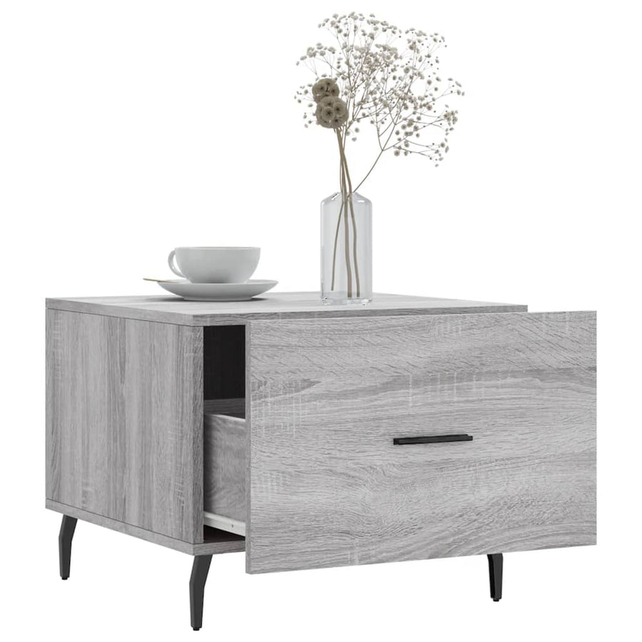 Salontafel 50X50X40 Cm Bewerkt Hout Eiken 1 Grijs sonoma