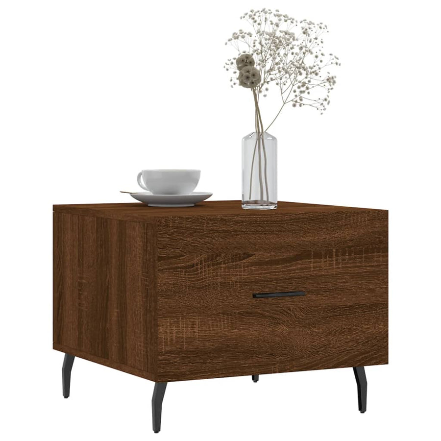 Salontafels 50X50X40 Cm Bewerkt Hout 2 bruin eikenkleur