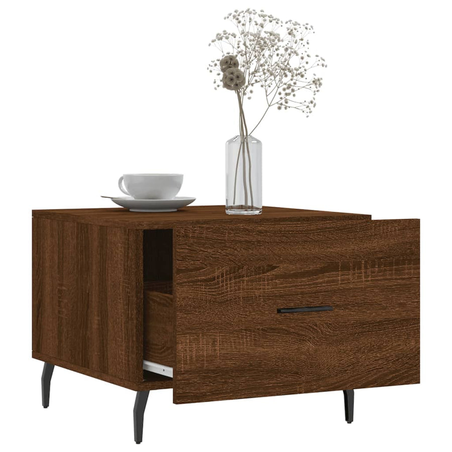Salontafels 50X50X40 Cm Bewerkt Hout 2 bruin eikenkleur