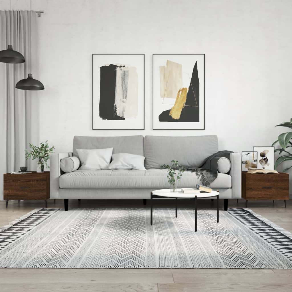 Salontafels 50X50X40 Cm Bewerkt Hout 2 bruin eikenkleur