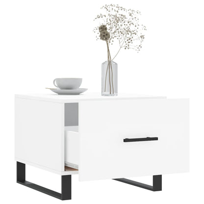 Salontafel 50X50X40 Cm Bewerkt Hout 1 Wit