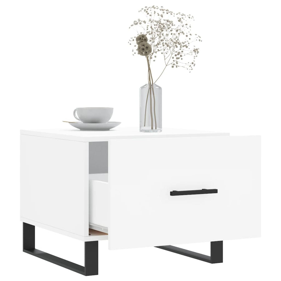 Salontafel 50X50X40 Cm Bewerkt Hout 1 Wit