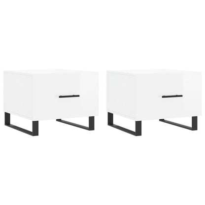 Salontafels 50X50X40 Cm Bewerkt Hout 2 Hoogglans wit