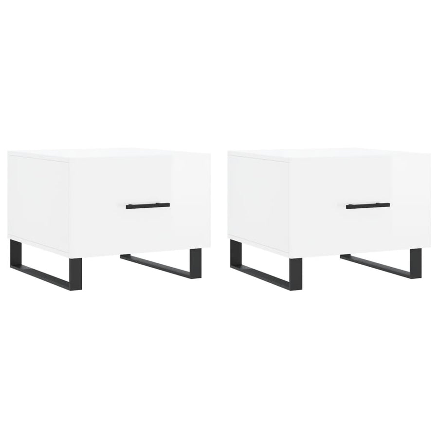 Salontafels 50X50X40 Cm Bewerkt Hout 2 Hoogglans wit